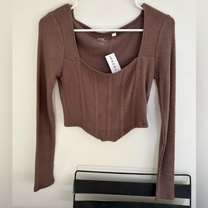 PacSun “PAC cares” Brown Long Sleeve Top